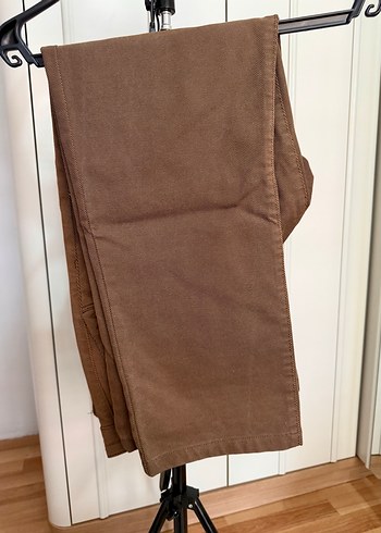 Kahverengi Kemerli Erkek Koton Pantolon - Görsel 2