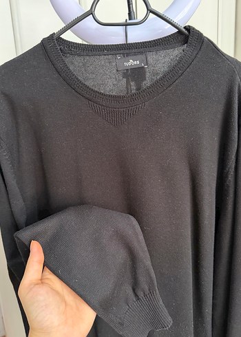 Erkek Siyah Keten Salaş Sweatshirt - Görsel 2