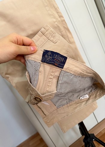 Bej Pamuklu Kemerli Erkek Pantolon - Görsel 3