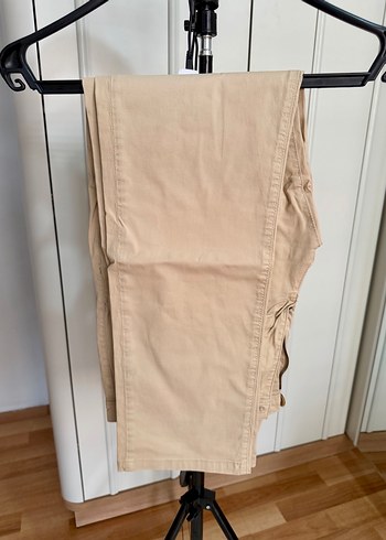 Bej Pamuklu Kemerli Erkek Pantolon - Görsel 2