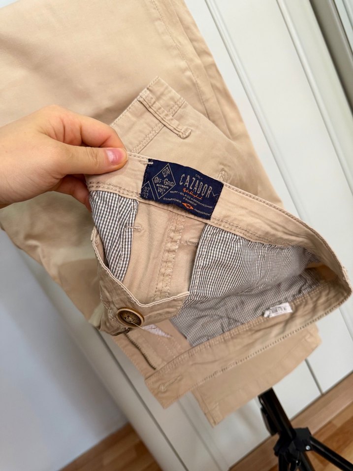 Bej Pamuklu Kemerli Erkek Pantolon - Görsel 3