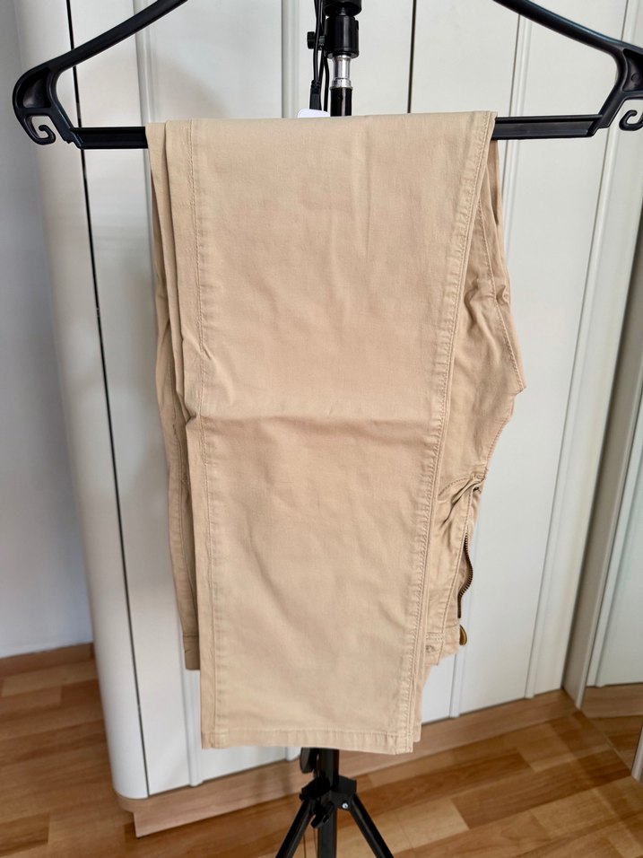 Bej Pamuklu Kemerli Erkek Pantolon - Görsel 2