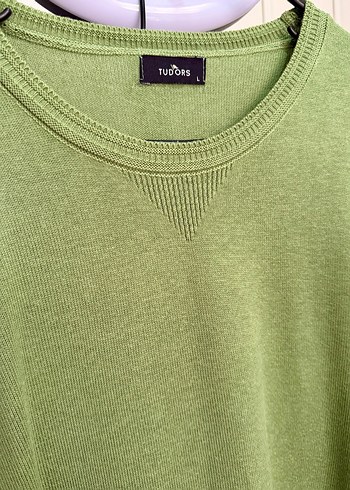 Erkek Yeşil Triko Bisiklet Yaka Kazak - Görsel 3