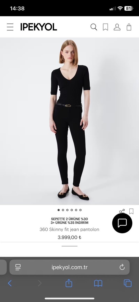 İpekyol Kemerli Beyaz Denim Pantolon - Görsel 5