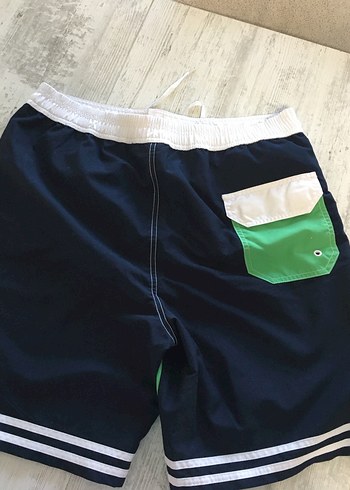 Beyaz Kuşaklı Yeşil Erkek Deniz Şortu - Görsel 2
