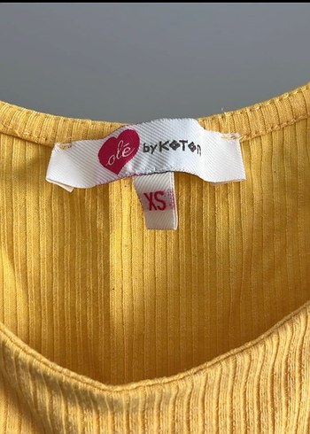 xs Beden sarı Renk Sarı Kısa Kollu Fitted Tişört