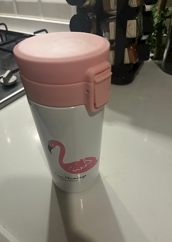 Pembe Flamingo Desenli Termos - Görsel 2