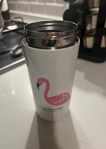 Pembe Flamingo Desenli Termos - Görsel 5