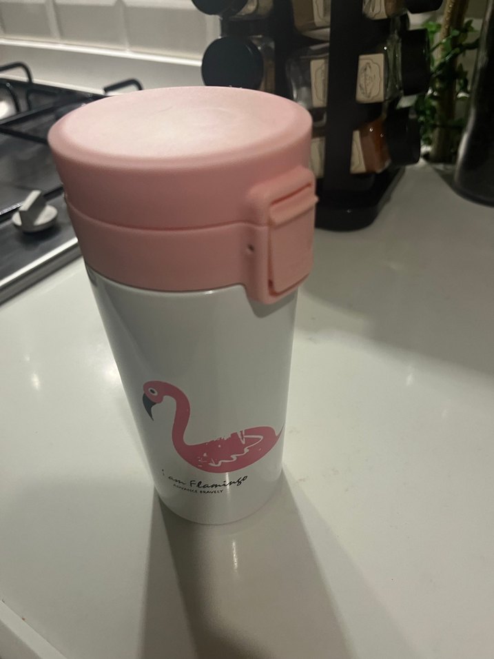 Pembe Flamingo Desenli Termos - Görsel 2