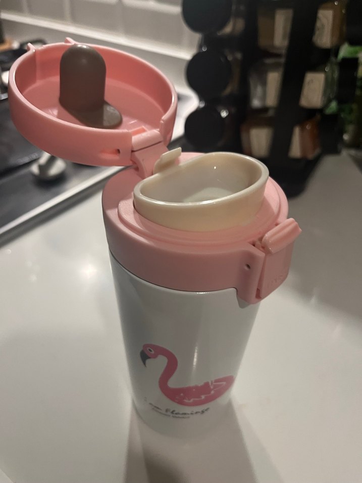 Pembe Flamingo Desenli Termos - Görsel 3