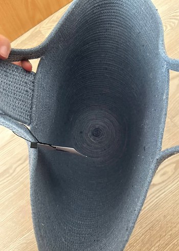Diğer Mavi hasır kadın plaj çantası