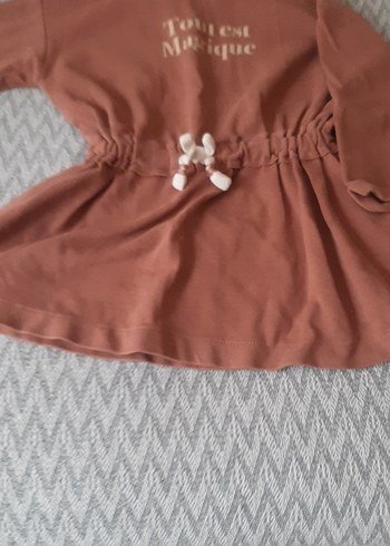 Kız Çocuk Kahverengi Fırfırlı elbise - Görsel 2