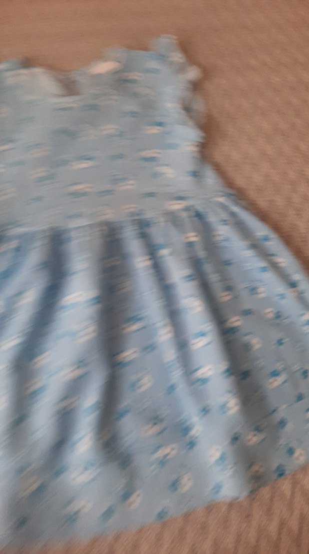 Fırfırlı Mavi Kız Elbisesi - Görsel 3