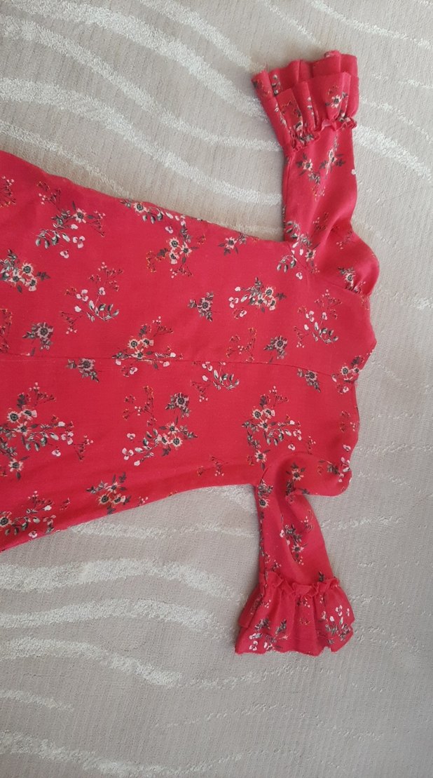 Kız Çocuk Renkli Çiçekli Uzun Kollu Elbise - Görsel 4