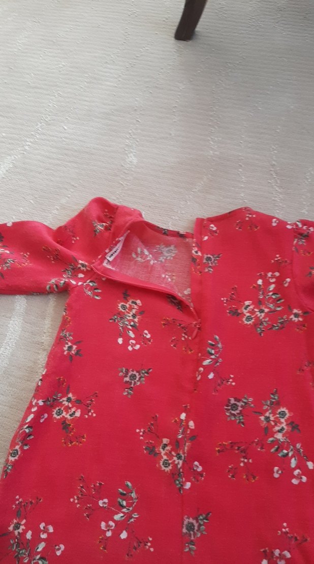 Kız Çocuk Renkli Çiçekli Uzun Kollu Elbise - Görsel 5