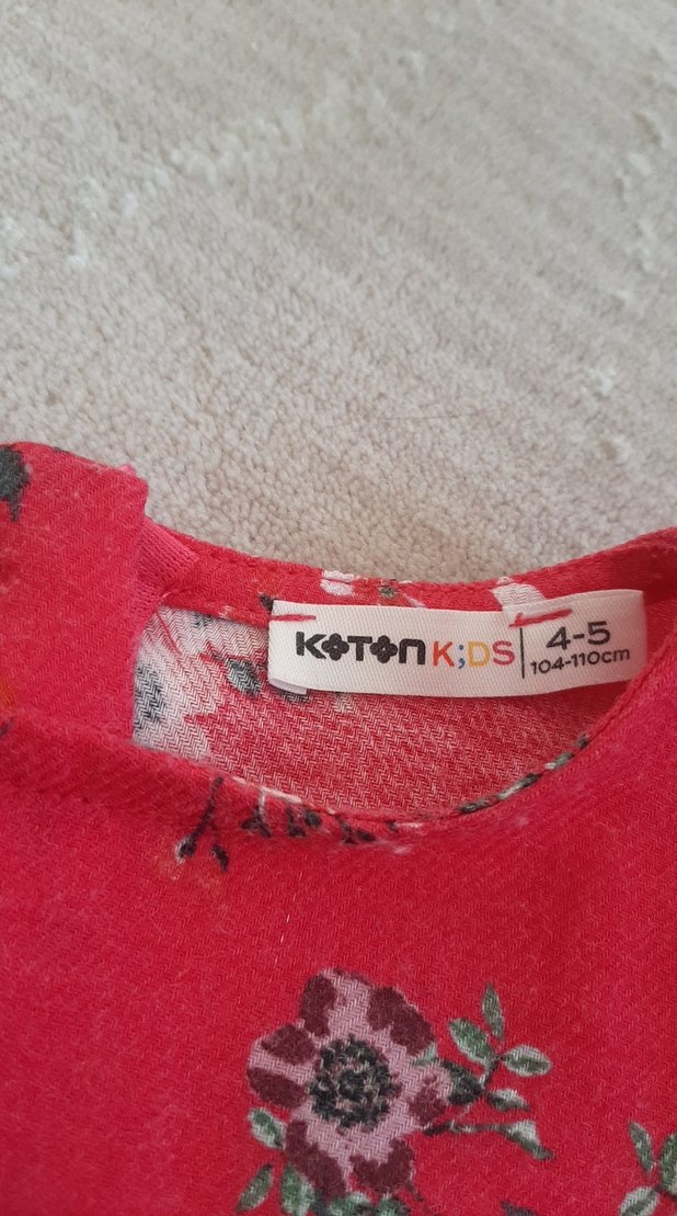 Kız Çocuk Renkli Çiçekli Uzun Kollu Elbise - Görsel 2