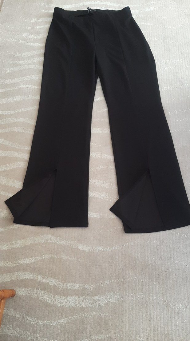 Kadın Siyah Pilili Kumaş Pantolon - Görsel 5