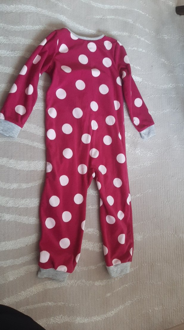 Pembe Puantiyeli Fermuarlı Bebek Tulum - Görsel 4