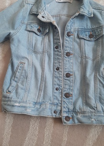 Düğmeli Kız Kot Ceket - Görsel 3