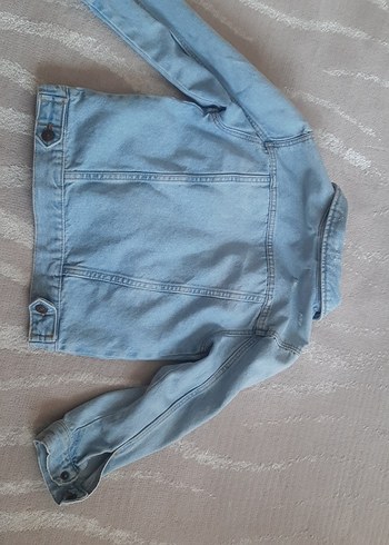 Düğmeli Kız Kot Ceket - Görsel 4