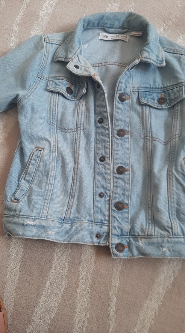 Düğmeli Kız Kot Ceket - Görsel 3