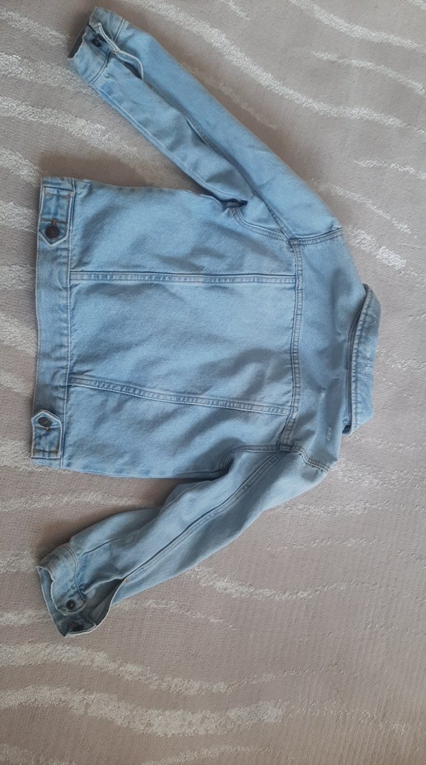 Düğmeli Kız Kot Ceket - Görsel 4