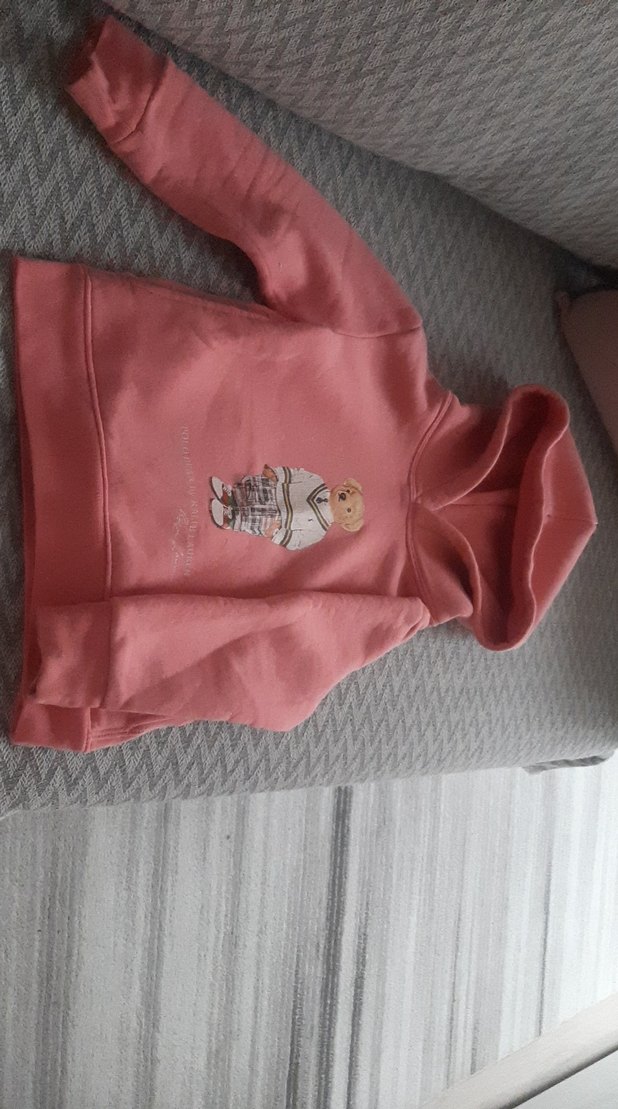 Kız Çocuk Kapüşonlu Pembe Sweatshirt - Görsel 2