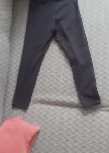 Kız Çocuk Gri Baskılı Streç Tayt - Görsel 3