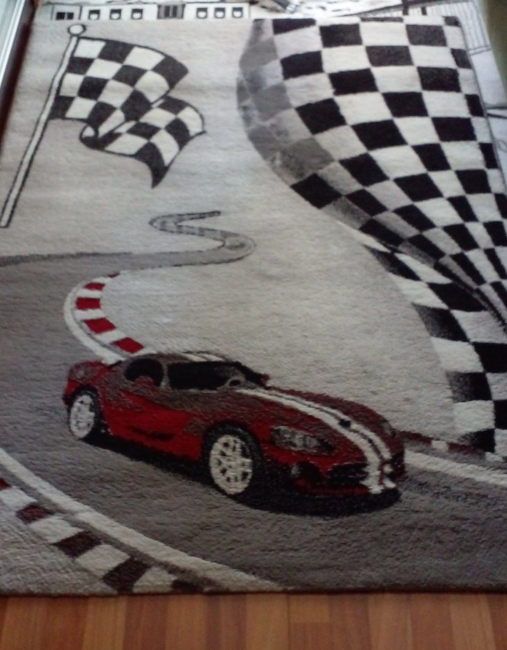 Kırmızı Yarış Temalı Çocuk Halısı - Görsel 2