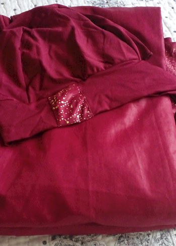 Bordo simli kaliteli çabuk kuruyan Haşema takımı - Görsel 8