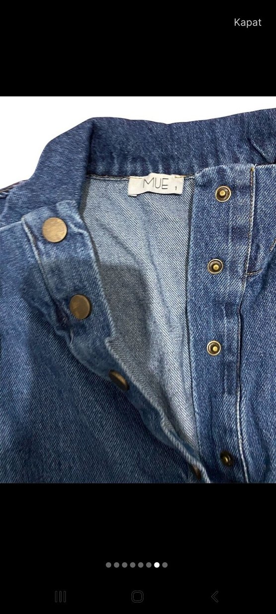 Kadın Lacivert Uzun Kot Elbise - Görsel 4