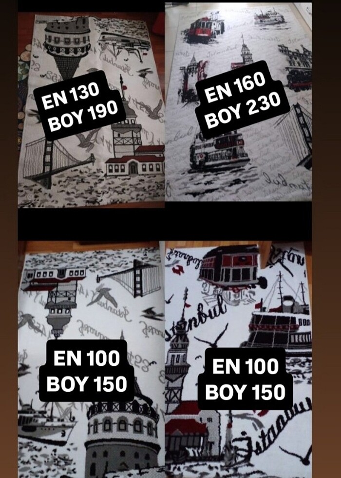 Farklı Ebatlarda istanbul desenli halılar - Görsel 2