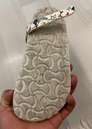 Kinetix Kinetix Beyaz Baskılı Kadın Dolgu Topuk Terlik