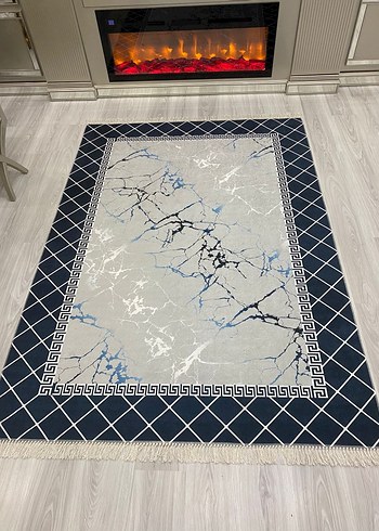 Diger Gri Soyut Desenli Modern Halı - Görsel 2