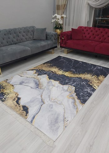 Diger Gri Soyut Desenli Modern Halı - Görsel 19