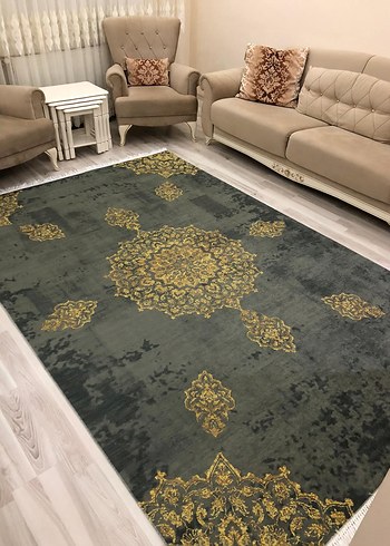 Diger Gri Soyut Desenli Modern Halı - Görsel 14