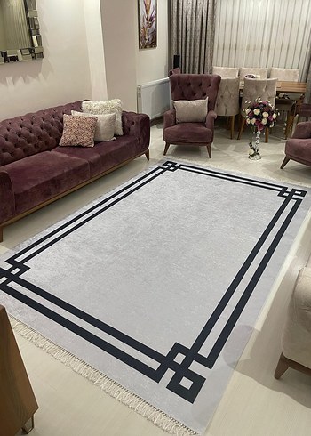 Diger Gri Soyut Desenli Modern Halı - Görsel 20