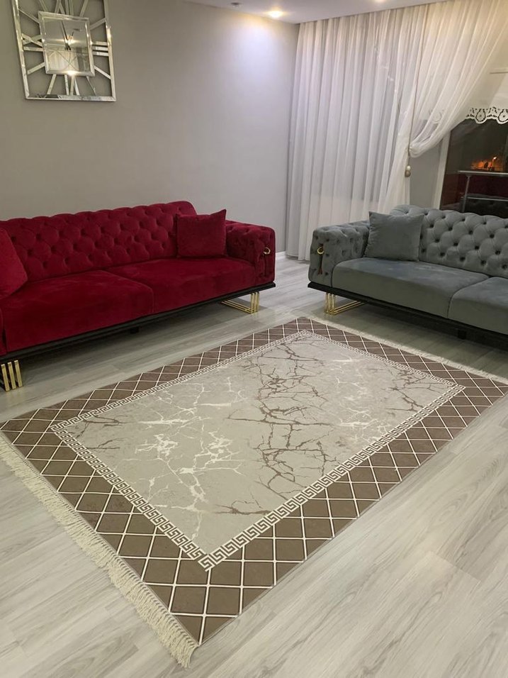 Diger Gri Soyut Desenli Modern Halı - Görsel 5