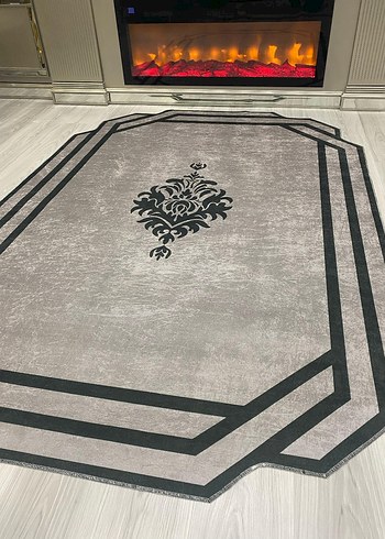 Diger Gri Soyut Desenli Modern Halı - Görsel 5