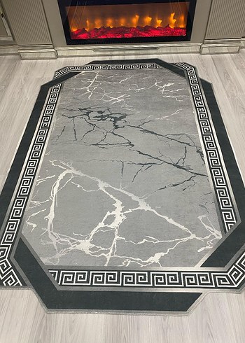 Diger Gri Soyut Desenli Modern Halı - Görsel 8