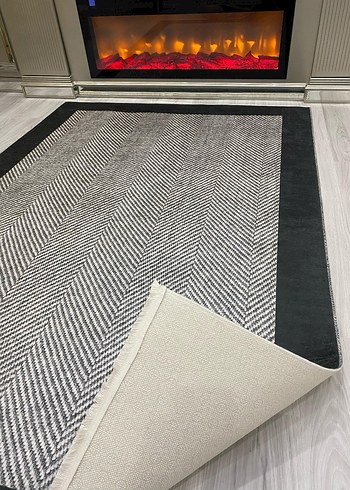 Diger Gri Soyut Desenli Modern Halı - Görsel 3