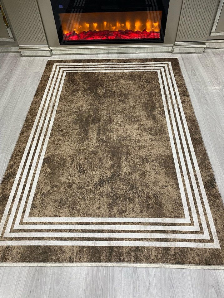 Diger Gri Soyut Desenli Modern Halı - Görsel 2