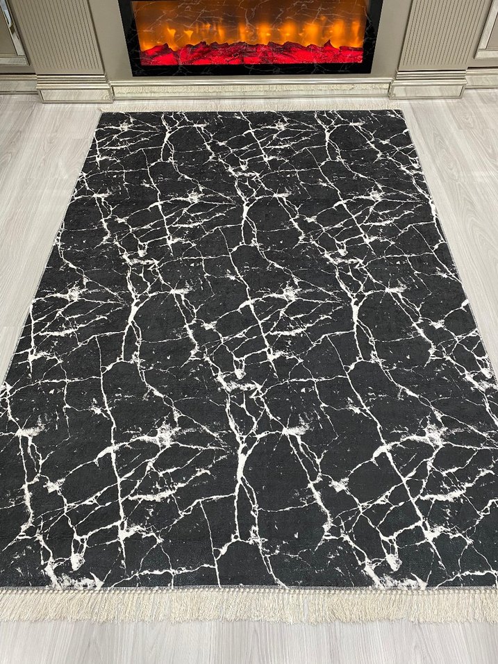 Diger Koyu Mavi Yılan Desenli Halı - Görsel 4