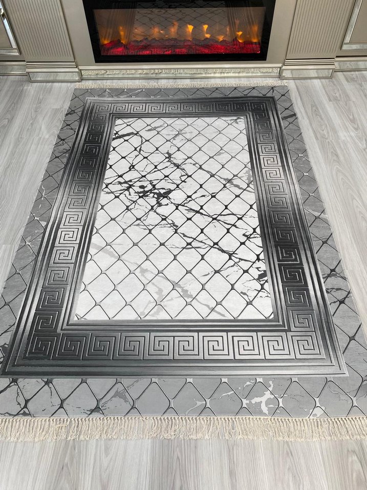 Diger Koyu Mavi Yılan Desenli Halı - Görsel 2