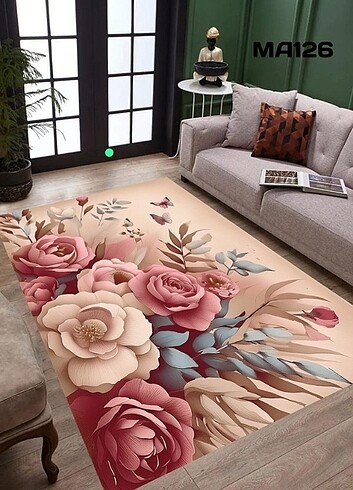 3 BOYUTLU KAYMAZ TABAN HALI BİRİNCİ KALİTE BASIM UYGUN FİYAT GAR - Görsel 5