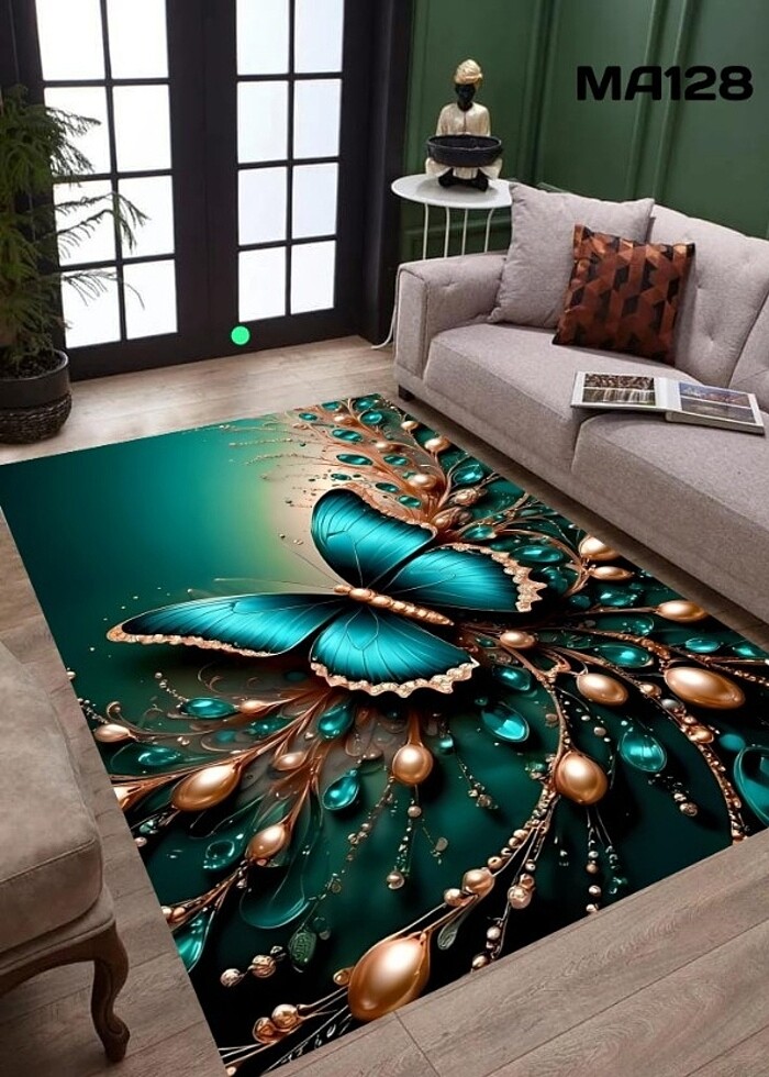 3 BOYUTLU KAYMAZ TABAN HALI BİRİNCİ KALİTE BASIM UYGUN FİYAT GAR - Görsel 2