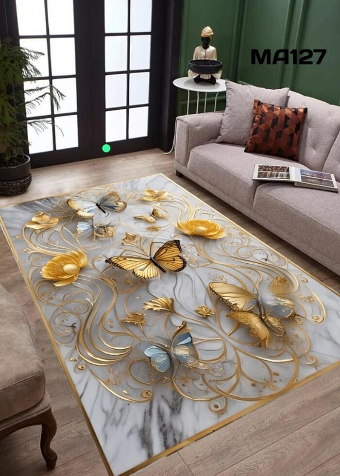 3 BOYUTLU KAYMAZ TABAN HALI BİRİNCİ KALİTE BASIM UYGUN FİYAT GAR - Görsel 3