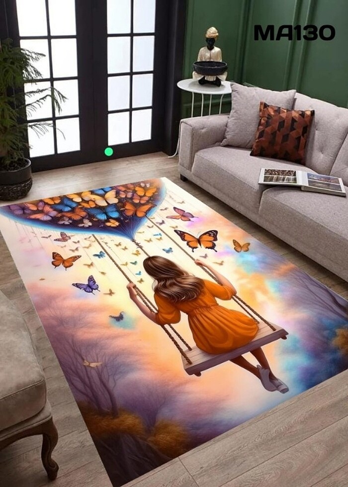 3 BOYUTLU KAYMAZ TABAN HALI BİRİNCİ KALİTE BASIM UYGUN FİYAT GAR - Görsel 4