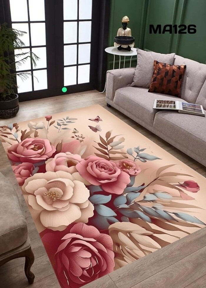 3 BOYUTLU KAYMAZ TABAN HALI BİRİNCİ KALİTE BASIM UYGUN FİYAT GAR - Görsel 5