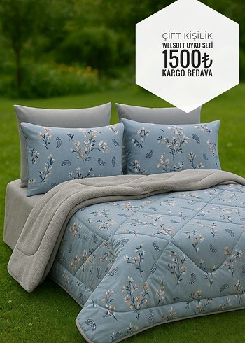 YORGAN WELSOFT ÇİFT KİŞİLİK UYKU SETİ 1500 tl kargo ücretsiz - Görsel 4